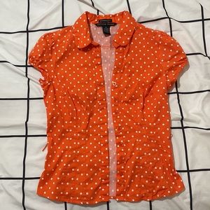 Antilia Femme red-orange polka dot shirt